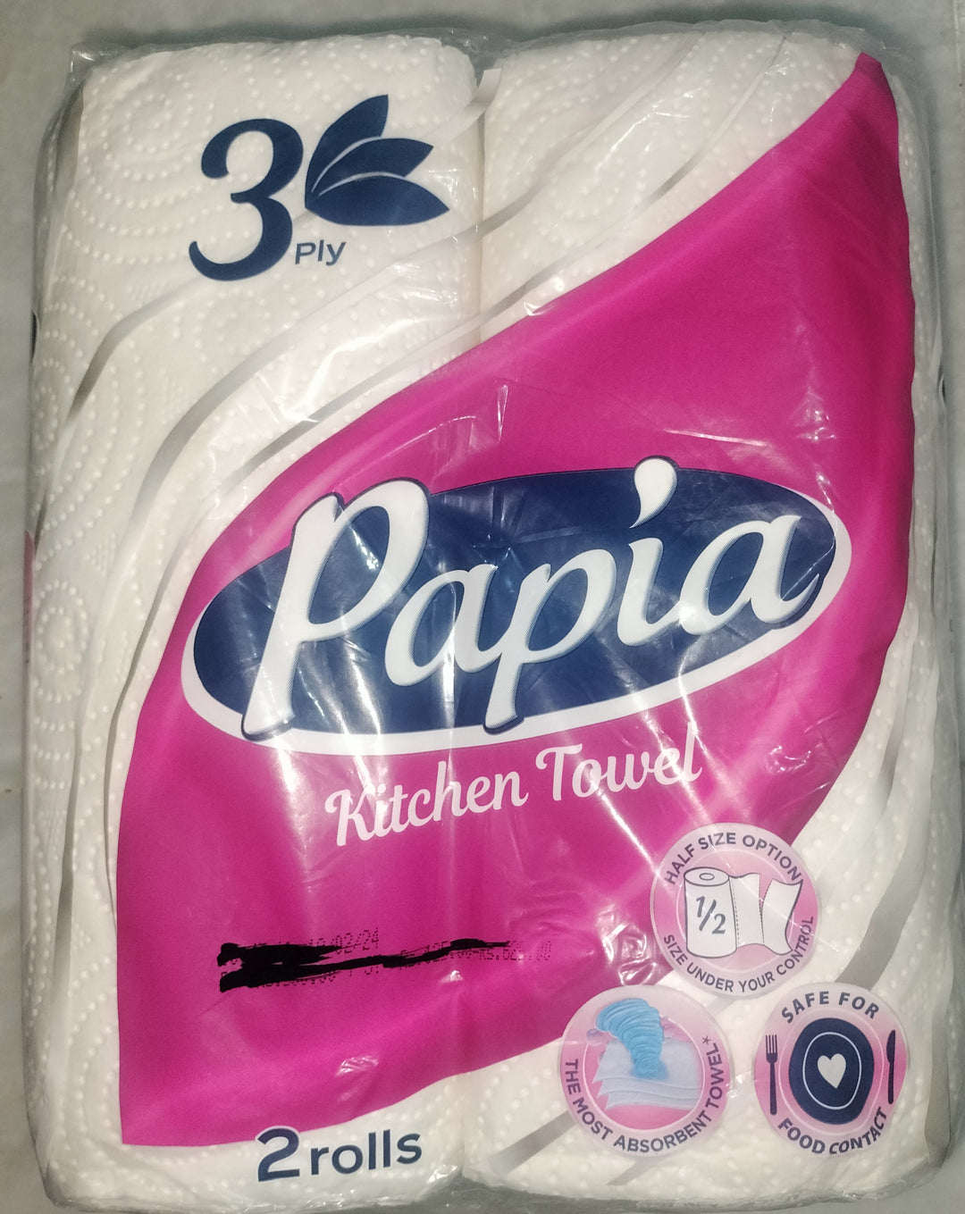 Papia kitchen roll 3ply (pack of 2)