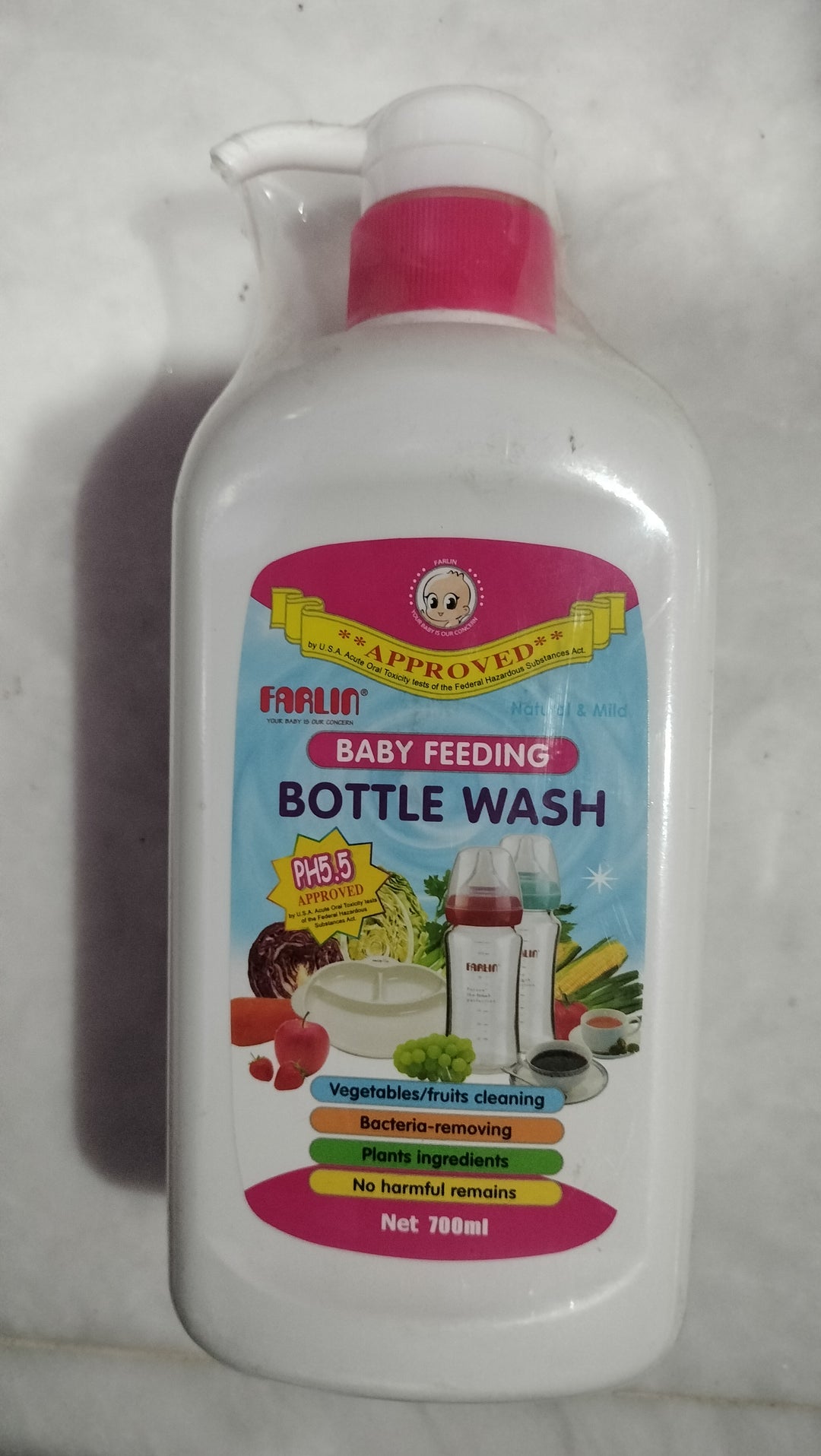 Farlin baby feeding bottle wash 700ml