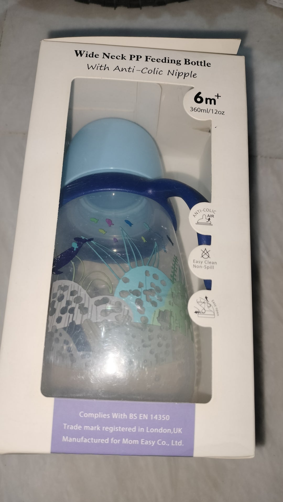 Momeasy wide neck pp feeding bottle 6+, 360ml/12oz