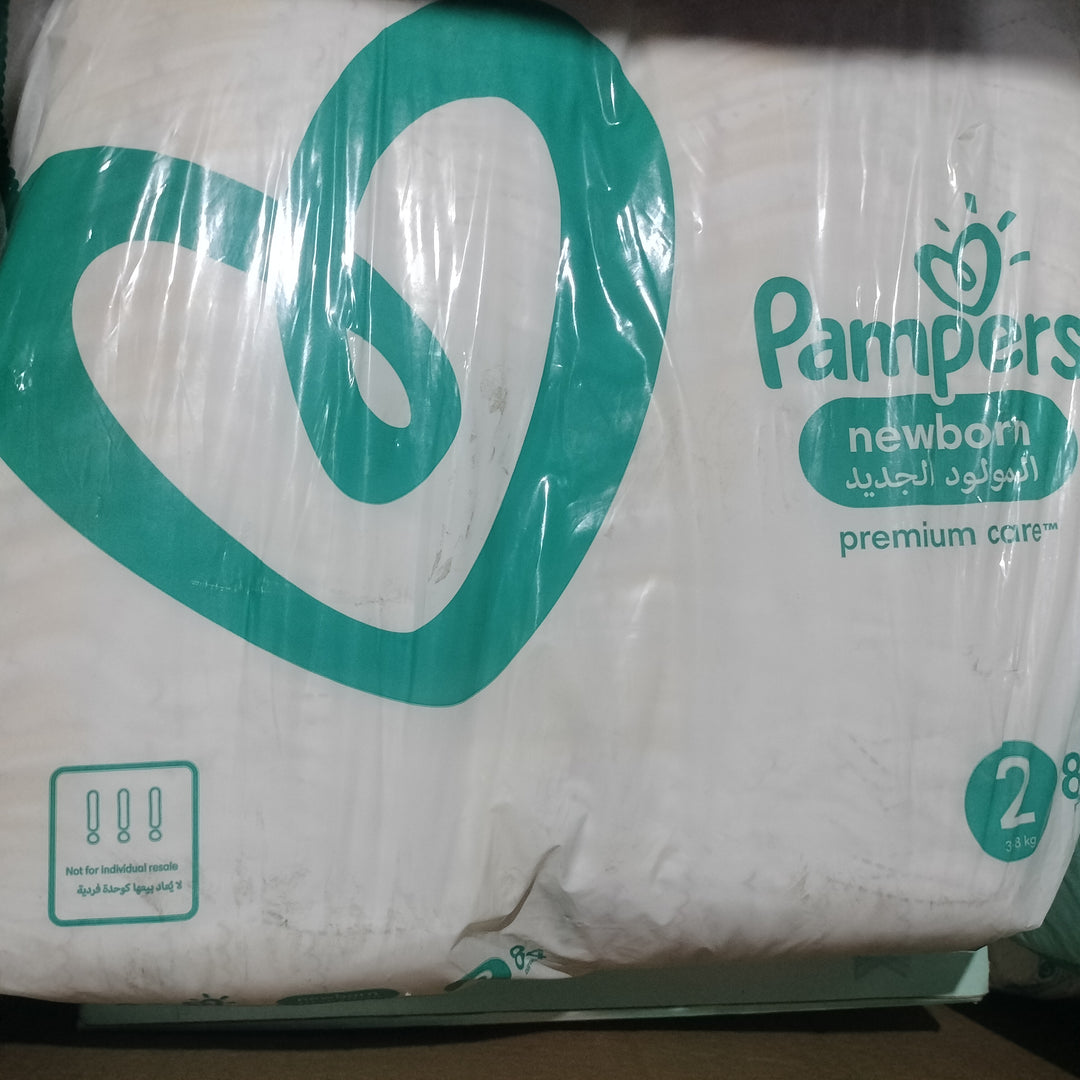 Pampers premium care diaper new born size 2, 84 pcs (3-8kg)