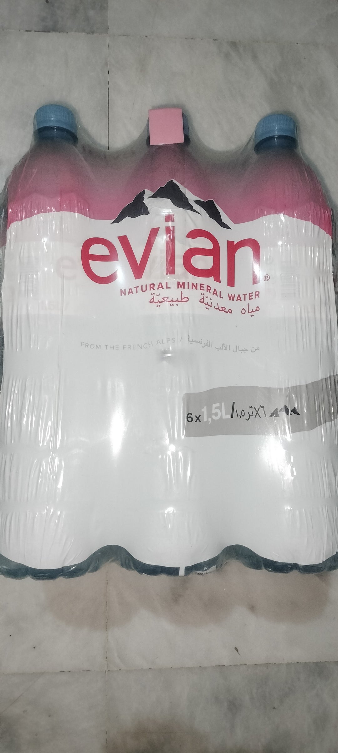 Evian water 1.5 litr (pack of 6)