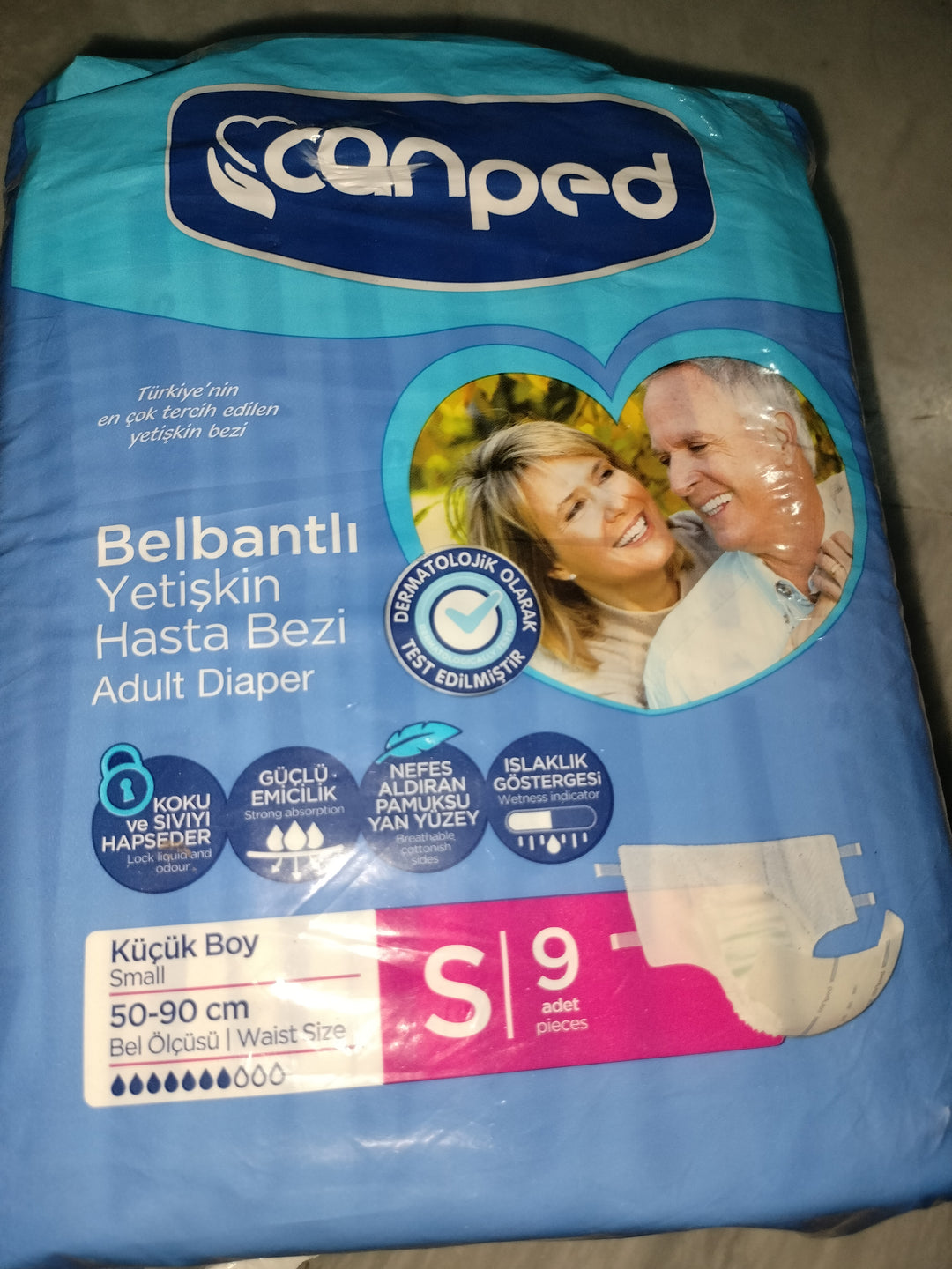 Canped adult diaper small size 9pcs