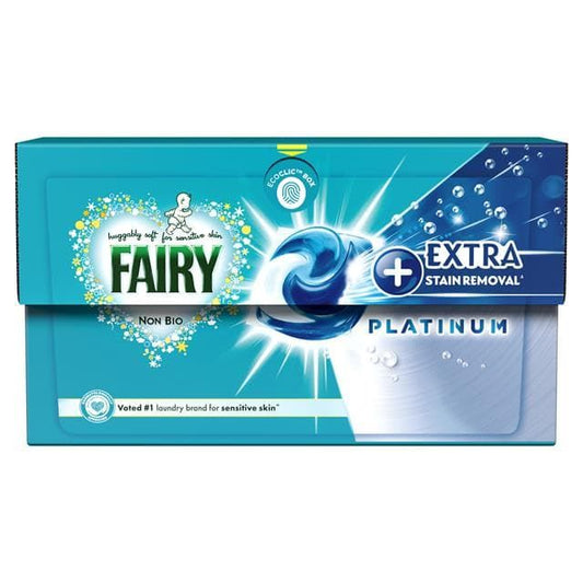 Fairy washing pods non bio platinum 18 washes extra stain remover