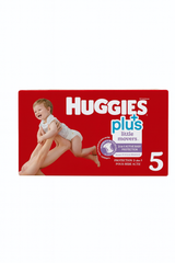 Huggies Plus Little Movers Size 5 Diapers - 12kg+, 156pcs - Ultra Soft & Absorbent