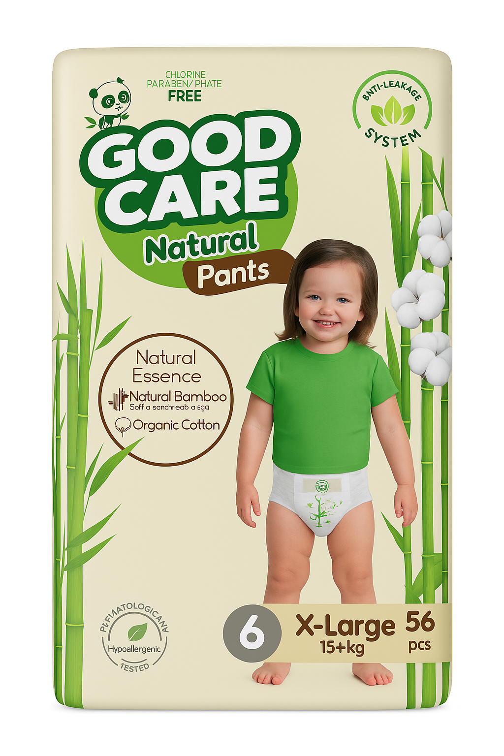 Goodcare Natural Pants Size 6 (Pack of 3) - Comfortable, Absorbent Pants for All-Day Protection
