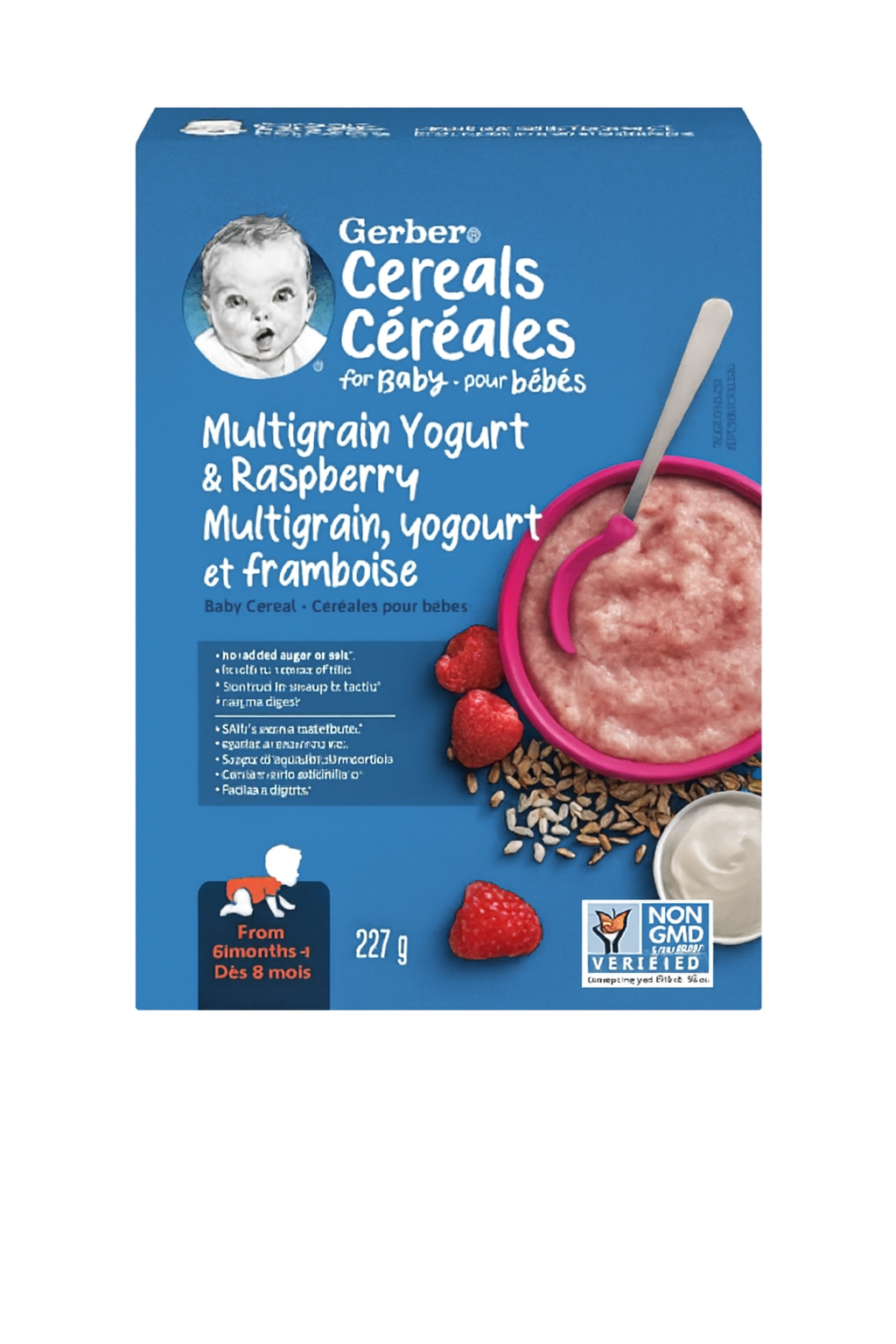 Gerber cereal multigrain yogurt & raspberry 227g
