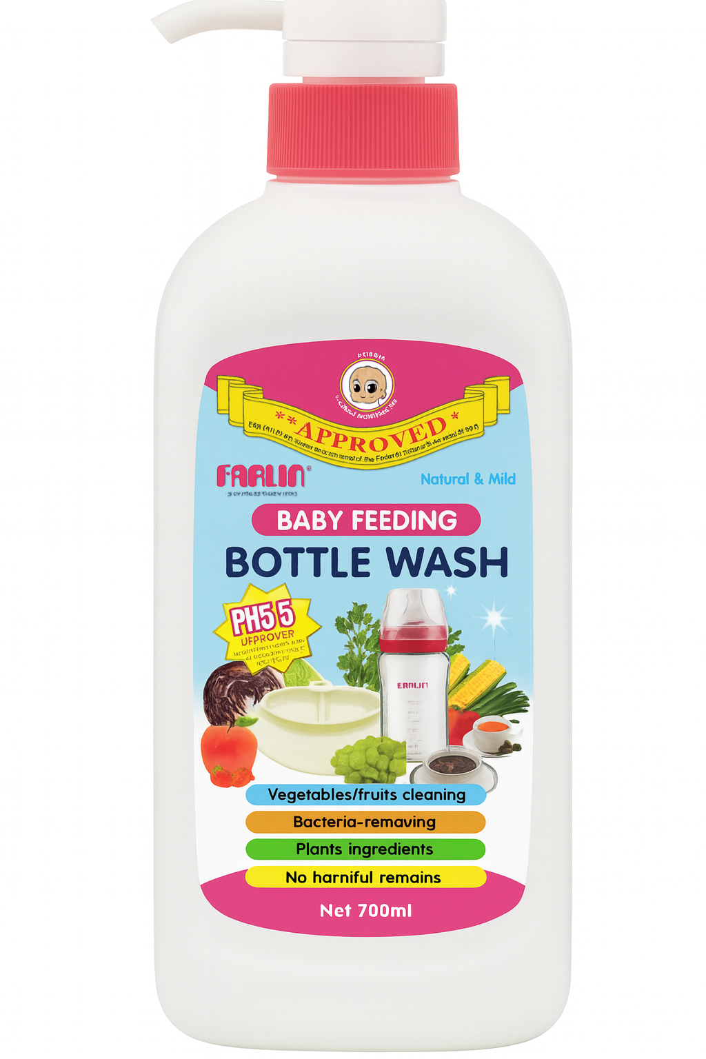 Farlin baby feeding bottle wash 700ml