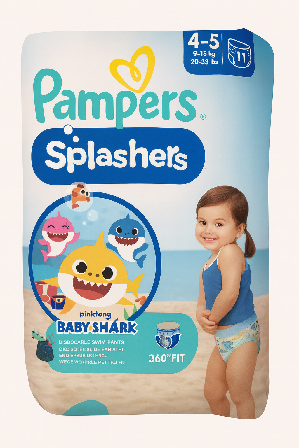 Pampers splashers swim pants, 4-5 years, 9-15 kg, 11pants