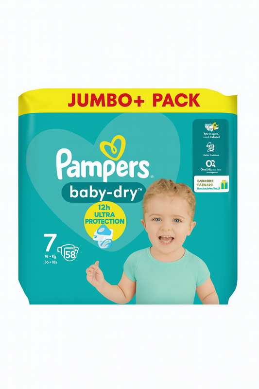 Pampers baby dry size 7, 58pcs