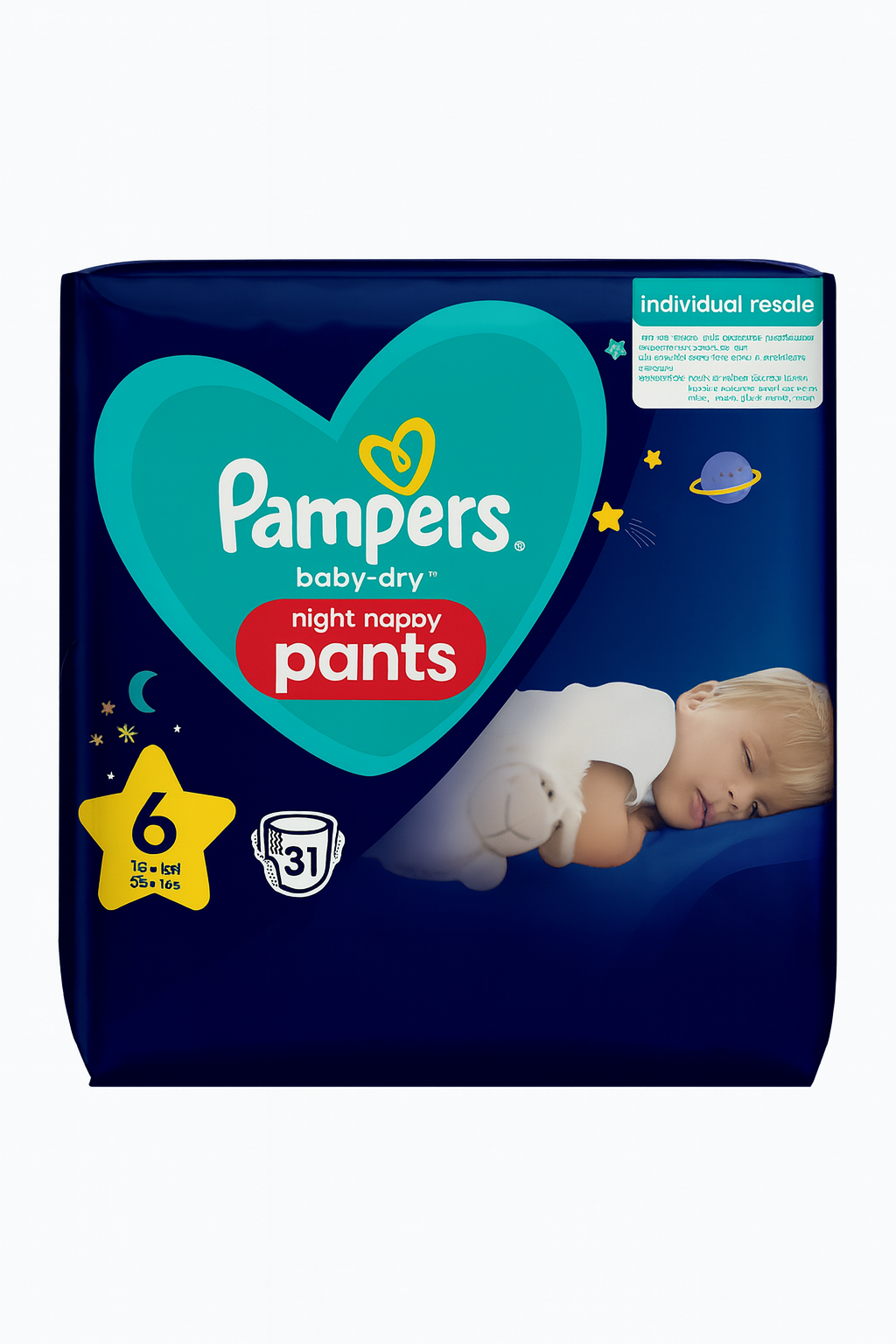 Pampers baby dry night nappy pants size 6, 31 pcs