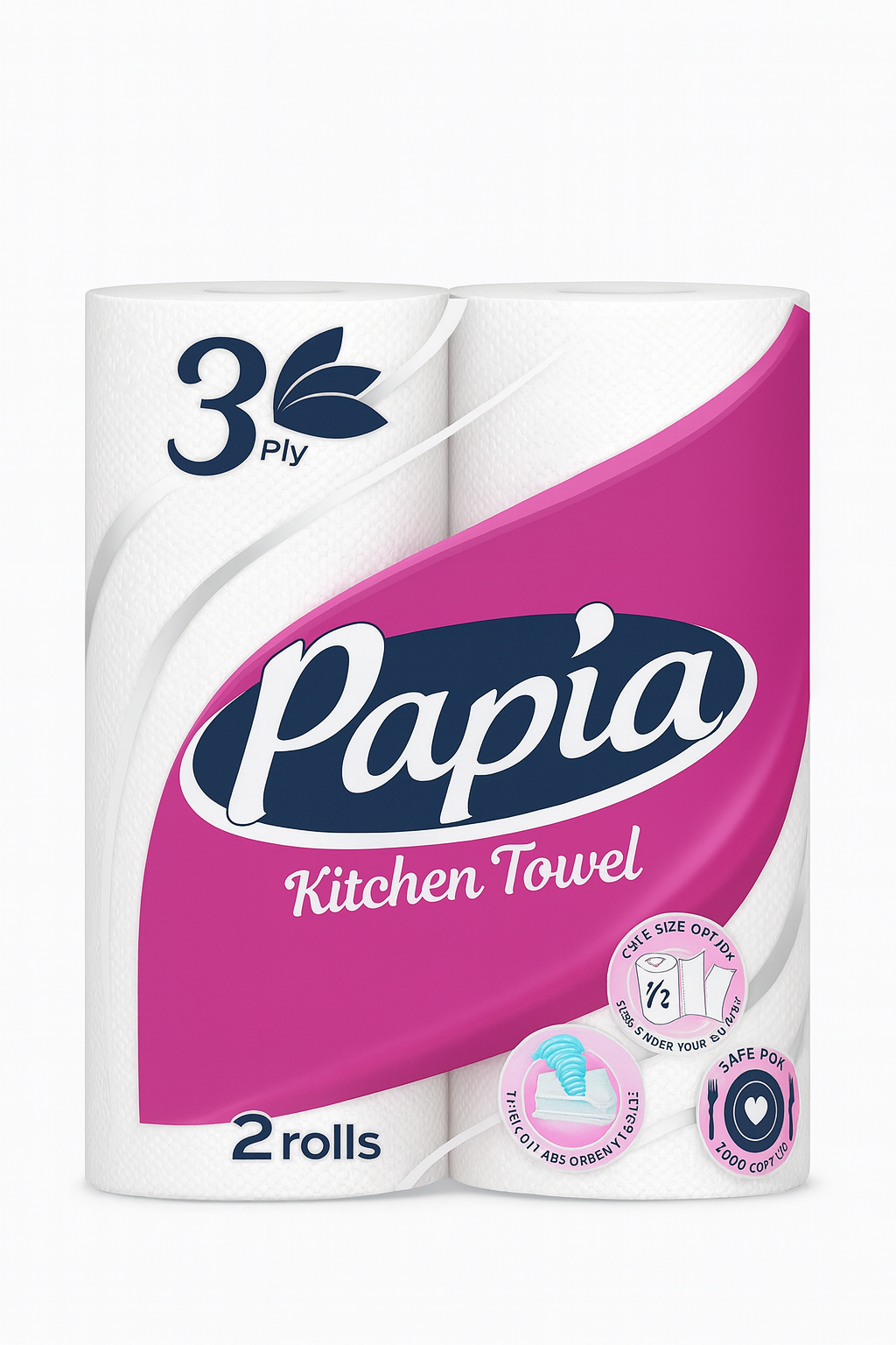 Papia kitchen roll 3ply (pack of 2)