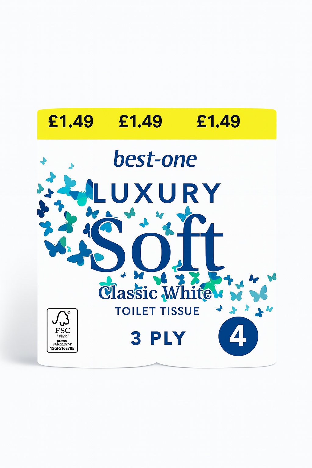 Best one luxury toilet roll 3ply (pack of 4)