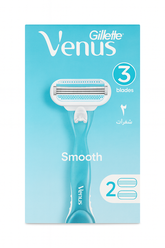 Gillette Venus smooth female shaving razor (1 handle + 2 carts)