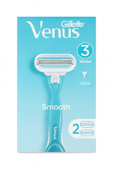 Gillette Venus smooth female shaving razor (1 handle + 2 carts)