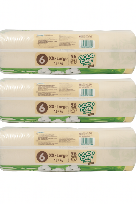 Goodcare Natural Pants Size 6 (Pack of 3) - Comfortable, Absorbent Diapers for All-Day Protection