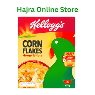 Kellogg's Corn Flakes Honey & Nuts 375 g | Crunchy Breakfast Cereal, Nutritious & Delicious | Corn Flakes Cereal | Breakfast Cereal | Family Size Cereal |