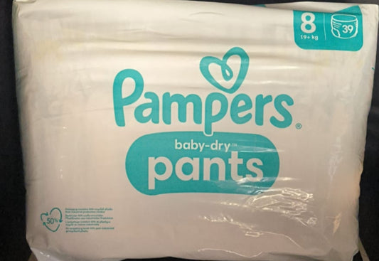 Pampers baby dry pants size 8, 39pcs