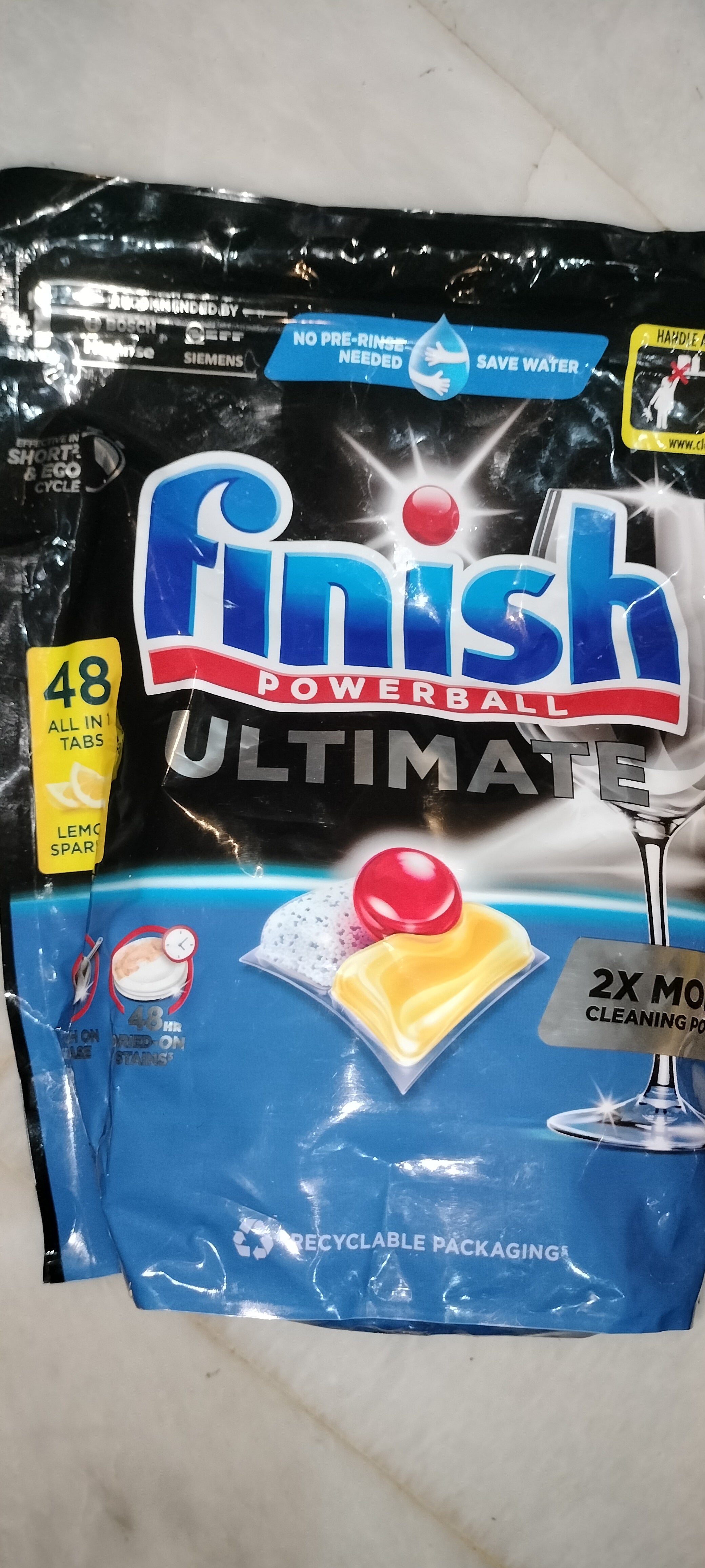 Finish powerball ultimate 48, all in 1 tabs lemon sparkle