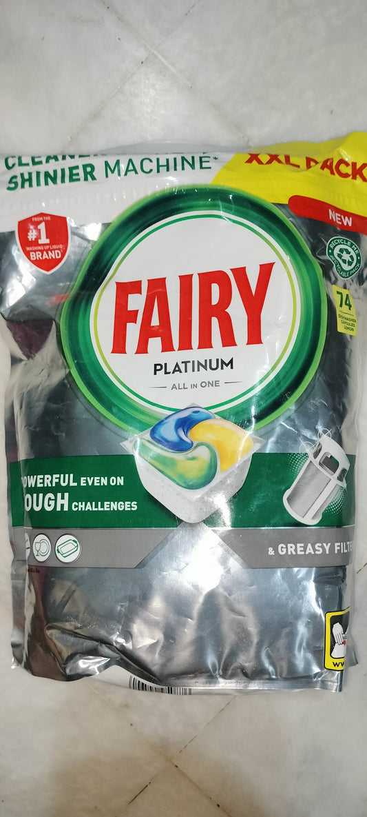 Fairy platinum all in one, 74 dishwasher capsules