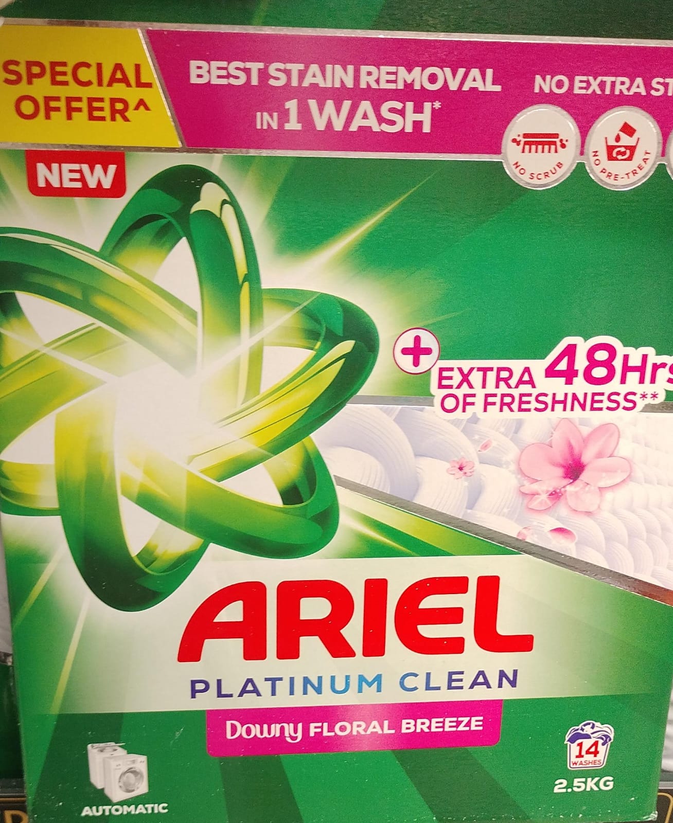 Ariel washing powder platinum clean automatic transmission dowry floral breeze 2.5kg