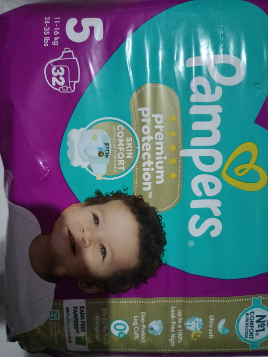Pamper premium protection diaper size 5, 32pcs