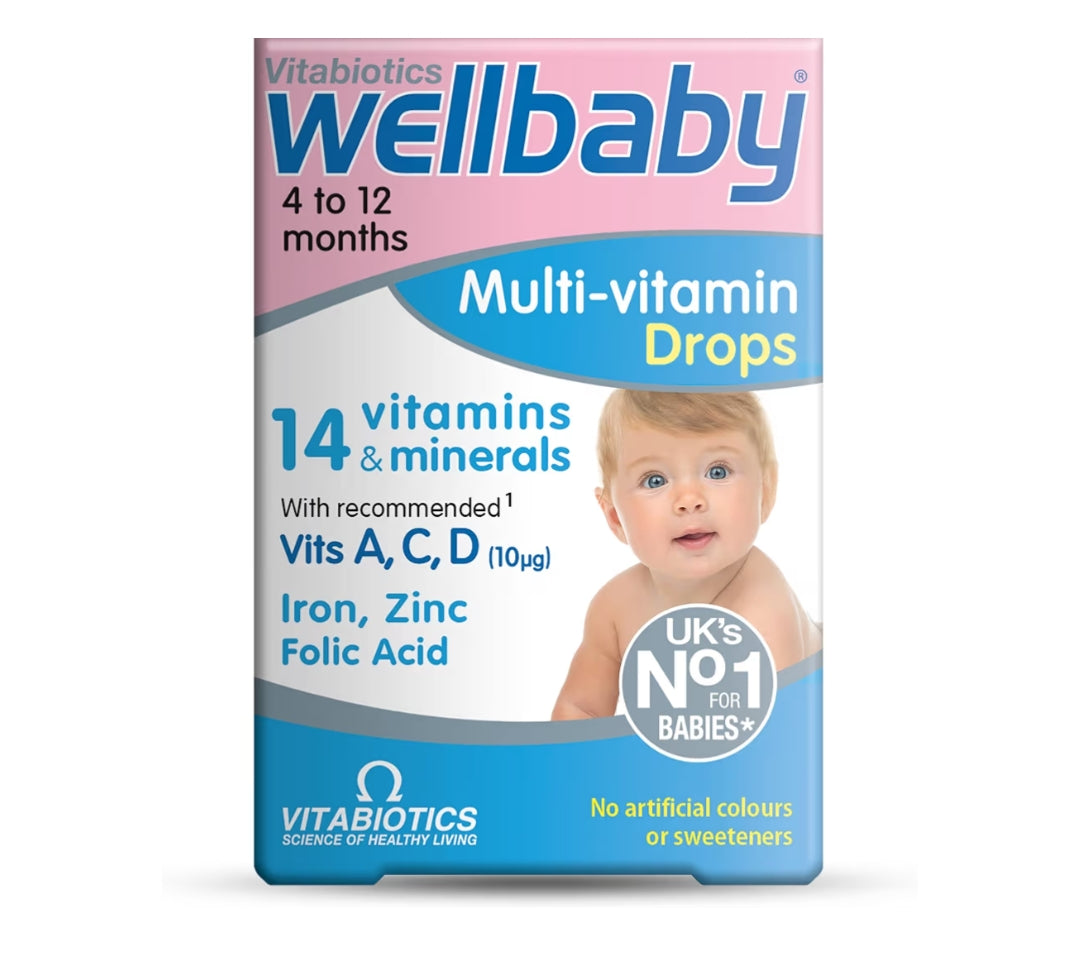 Wellbaby Multivitamin Drops by Vitabiotics - Comprehensive Multivitamin for Babies 4-24 Months - from The UK’s No.1 Baby Supplement