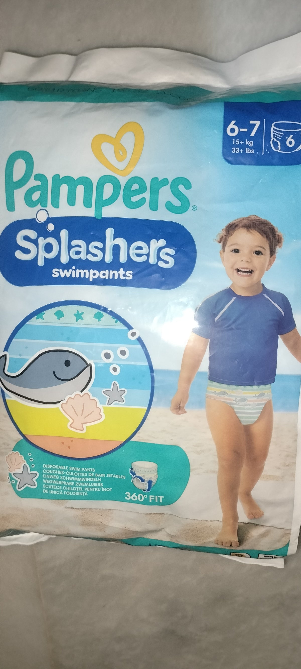 Pampers splashers swim pants 6-7 years, 15kg+, 6 pants