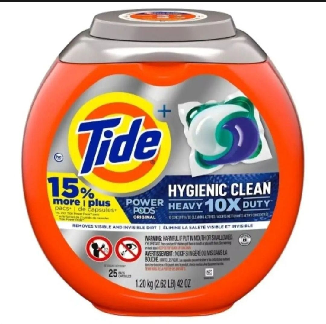 Tide hygiene clean power pods heavy 10x duty 25 capsules 1.20kg