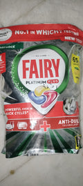 Fairy platinum plus all in one,  65 dishwasher capsules lemon