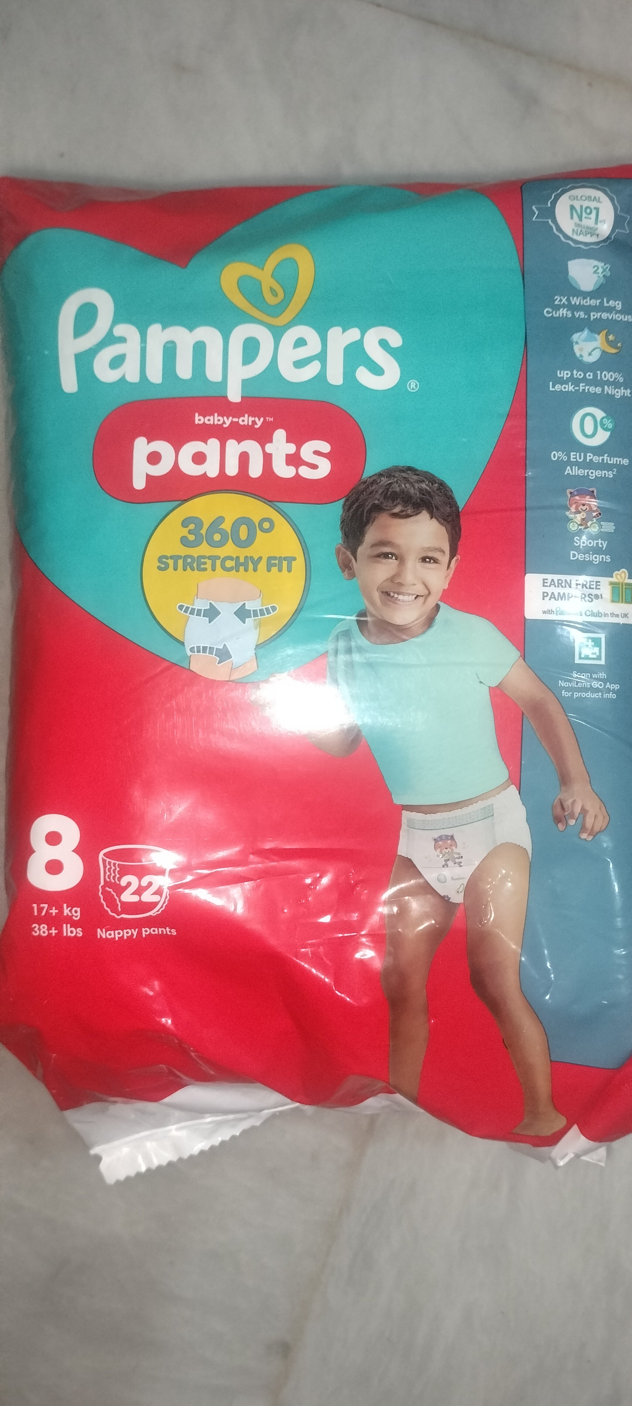 Pampers baby dry pants size 8, 22pcs