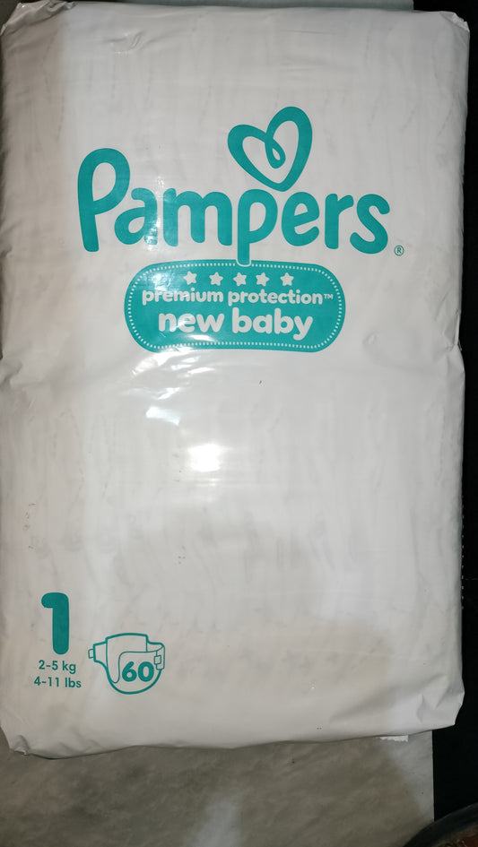 Pamper premium protection diaper size 1, 2-5kg, 60pcs