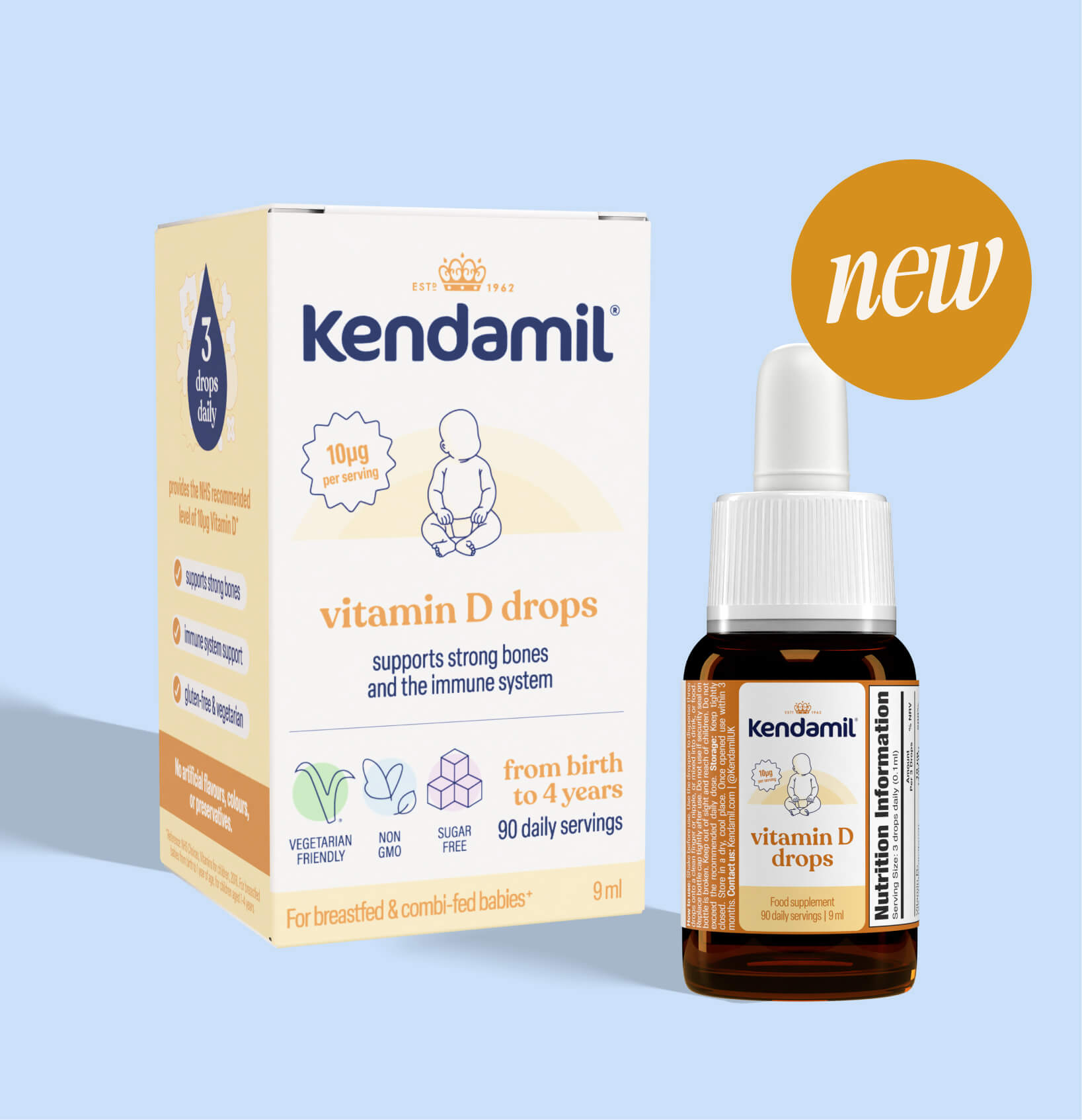 Kendamil vitamin D drops 9ml, 0-4 years (imported by uk)