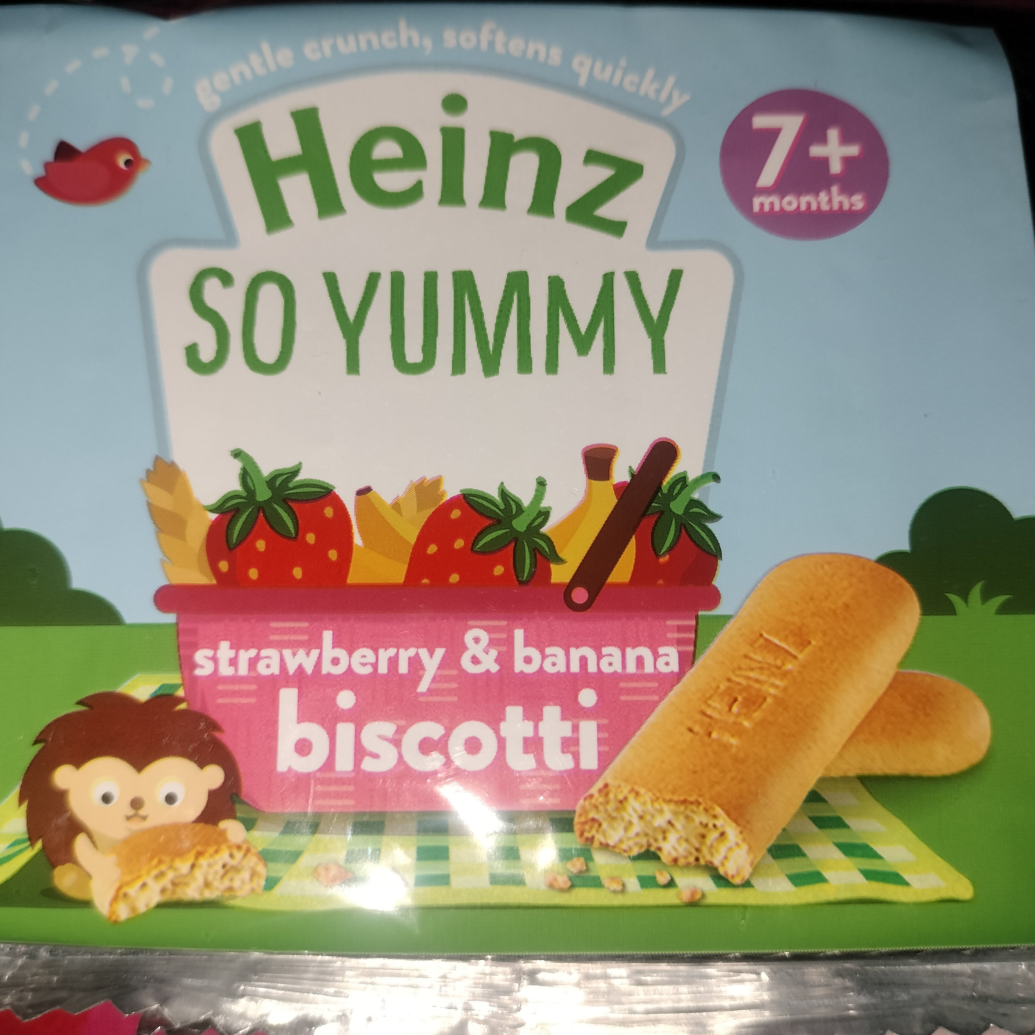 Heinz so yummy strawberry & banana biscotti 60g 7+months