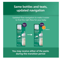 Philips Avent Natural Response Glass Baby Bottles 8oz/240 ml with Medium Flow Teats (Flow 3), 2 Pack, SCY933/02