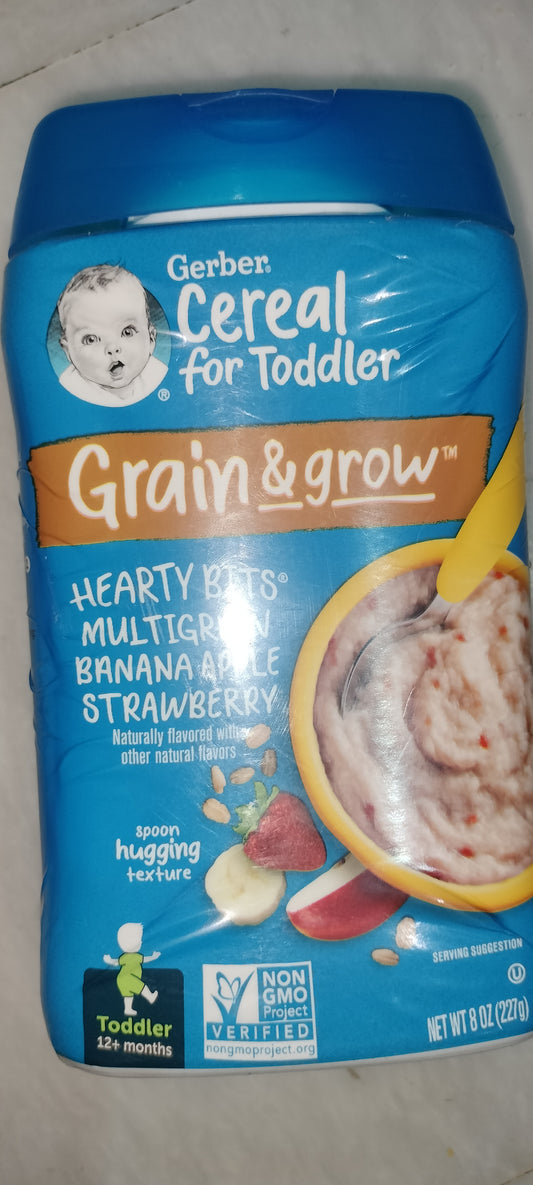 Gerber cereal Grain & Grow multi grain banana Apple strawberry 227g