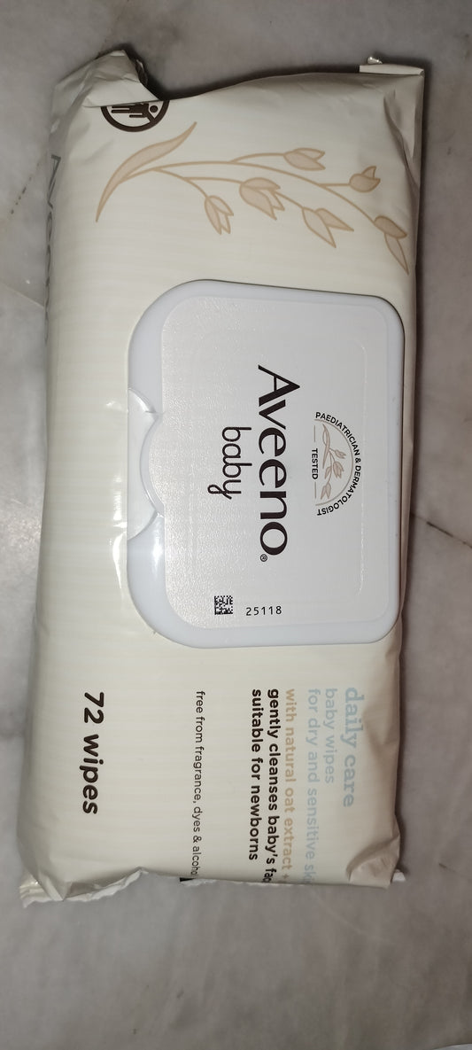 Aveeno baby wipes 72 sheets