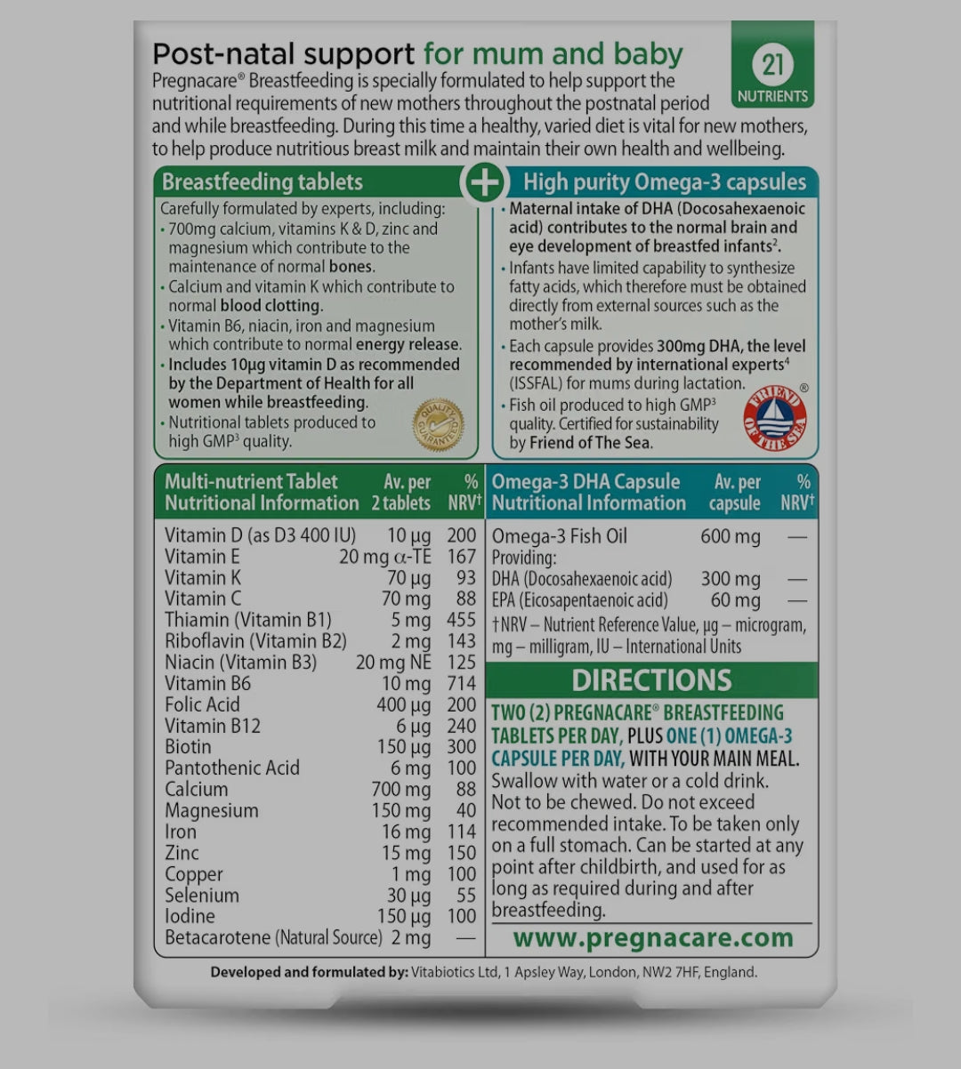 Pregnacare Breastfeeding Vitamins, 84 Count