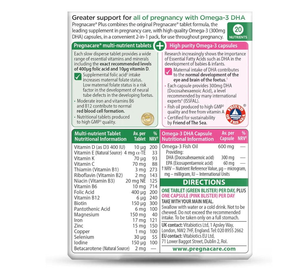 Pregnacare Plus, Extra Support During Pregnancy 56 tablets