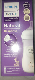 Philips Avent Natural Response Baby Bottle - 260ml Baby Milk Bottle with AirFree Vent, BPA Free for Newborn Babies Aged 3-6 Months (Model SCY673/01)