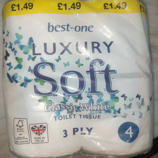 Best one luxury toilet roll 3ply (pack of 4)