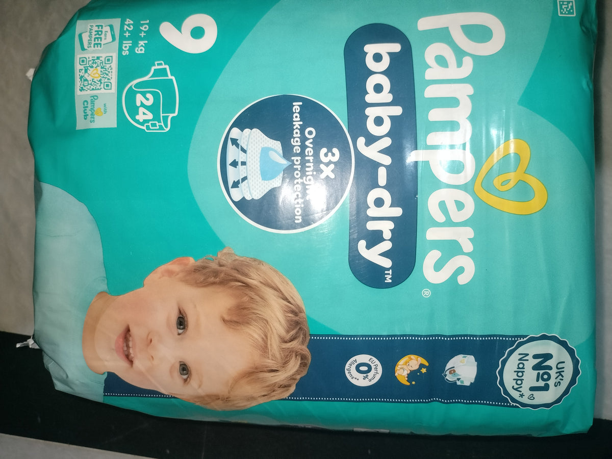 Pampers baby dry diaper size 9, 24pcs, 19kg+