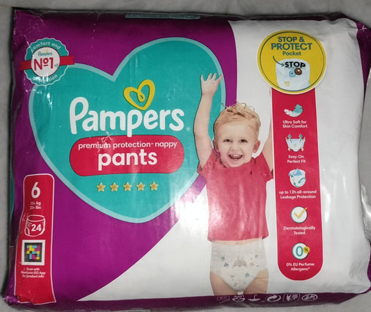 Pampers premium protection Nappy pants size 6, 24pcs