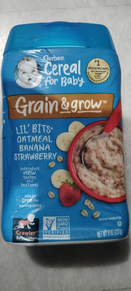 Gerber cereal Grain & Grow Oatmeal banana strawberry 227g