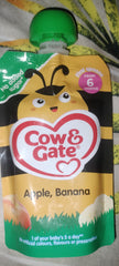 Cow & gate puree apple and banana 100g 6month+