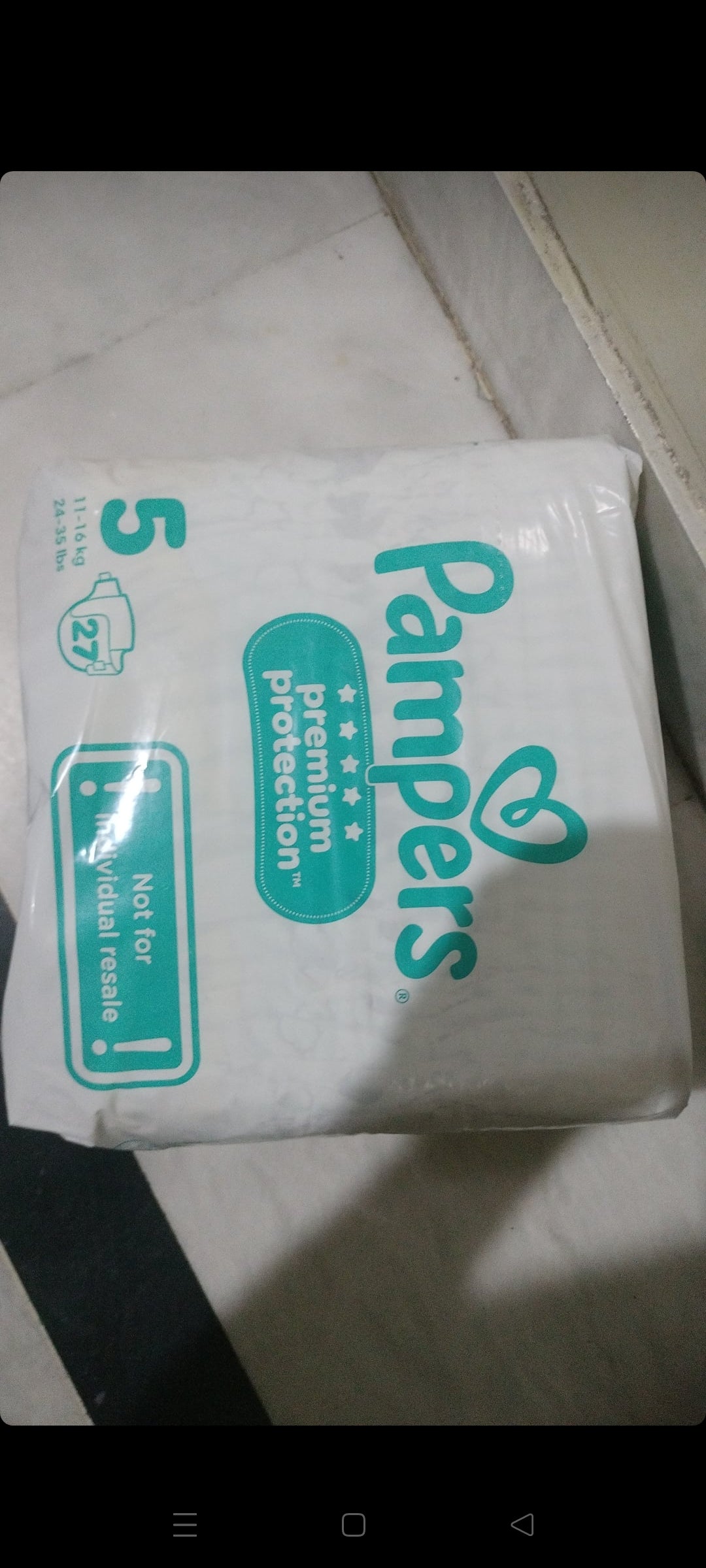 Pamper premium protection diaper size 5, 27pcs