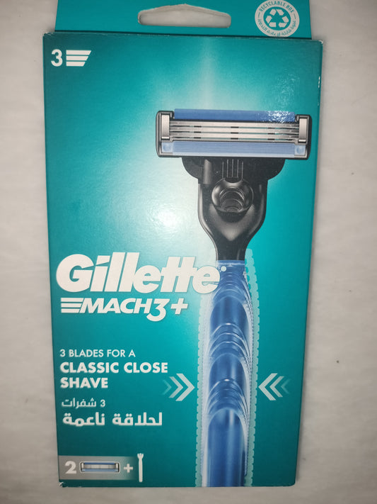 Gillette Mach3+ razor 2 blades 1 stick