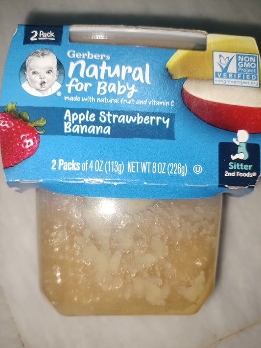 Gerber puree apple strawberry banana 226g