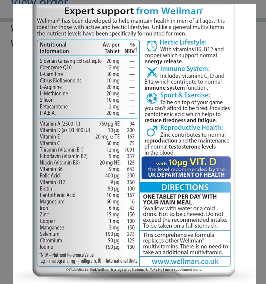 Wellman Multivitamin for Men