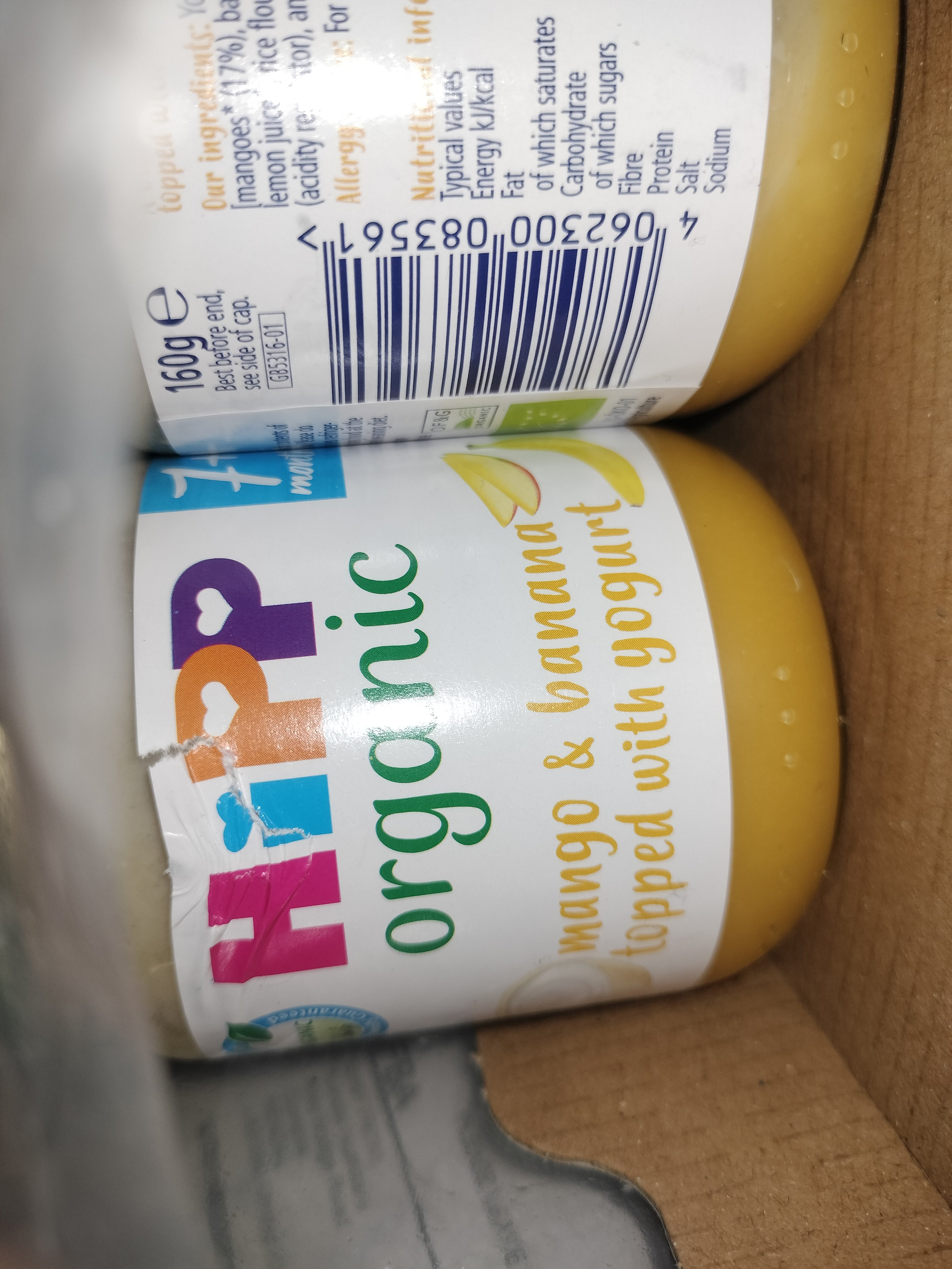 Hipp organic mango & banana topped with yogurt 160g, 7 months+