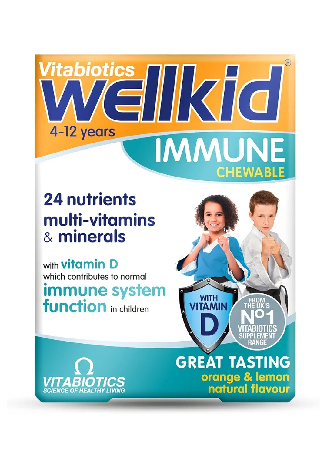 Well kid Immunity Booster Chewable Vitamin Tablets for Kids, for 4-12 years
